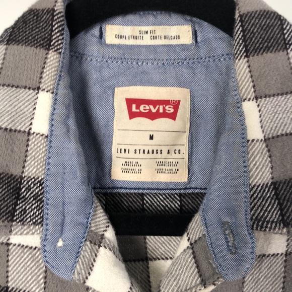 Used Levi’s Slim Fit Flannel Shirt - Picture 2 of 3